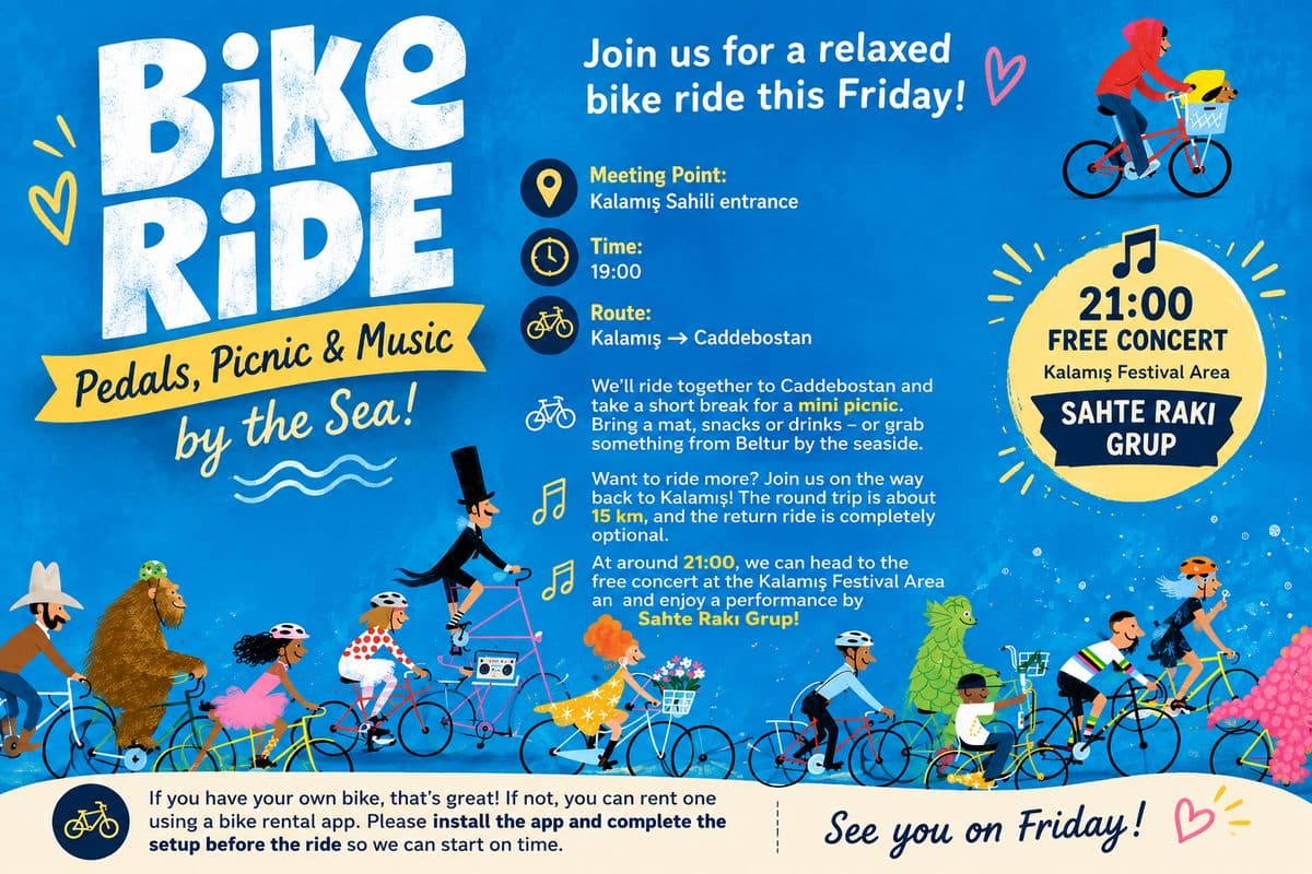 Friday Bike Ride, Picnic & Concert 🎶🚴